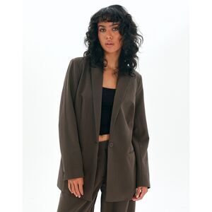 Glassons Relaxed Button Front Blazer in Susan Soil Brown NWOT
